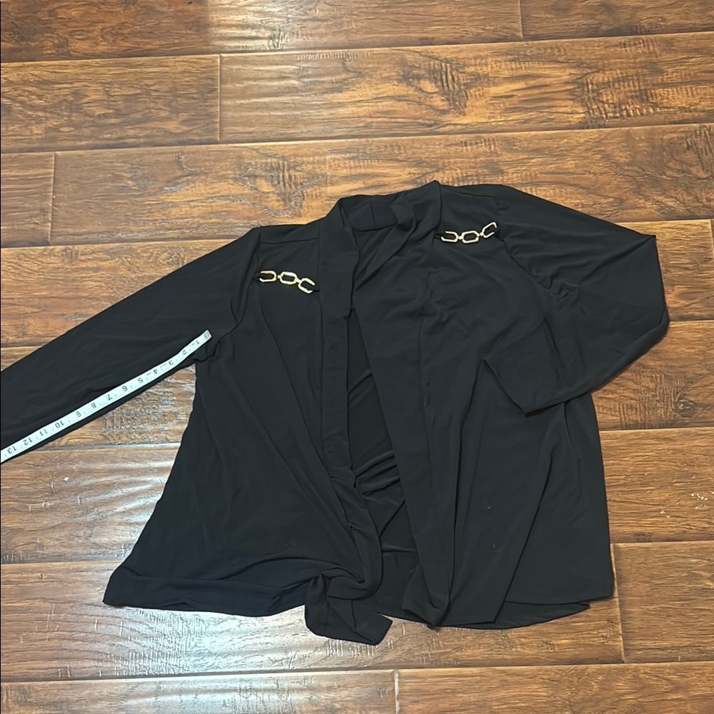 Elegant Black Women's Blouse with Gold Accents